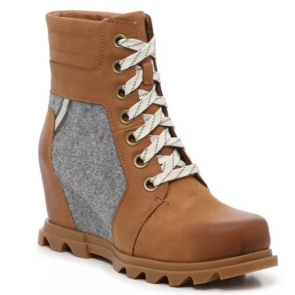 Sorel Joan Of Arctic Wedge III Lexie Ankle Boot Tan Grey Women's 10 - Picture 2 of 14